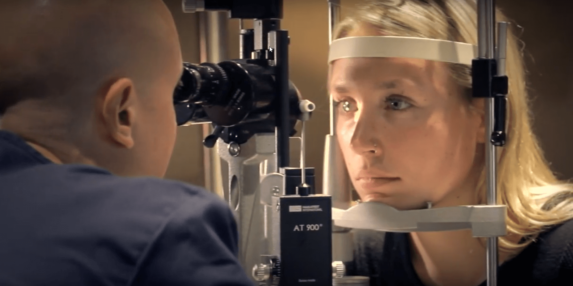 Jessica getting her eyes tested